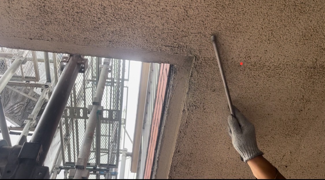 【青梅市新町｜RC造タイル外壁の打診調査】築30年超の大規模修繕工事スタート！