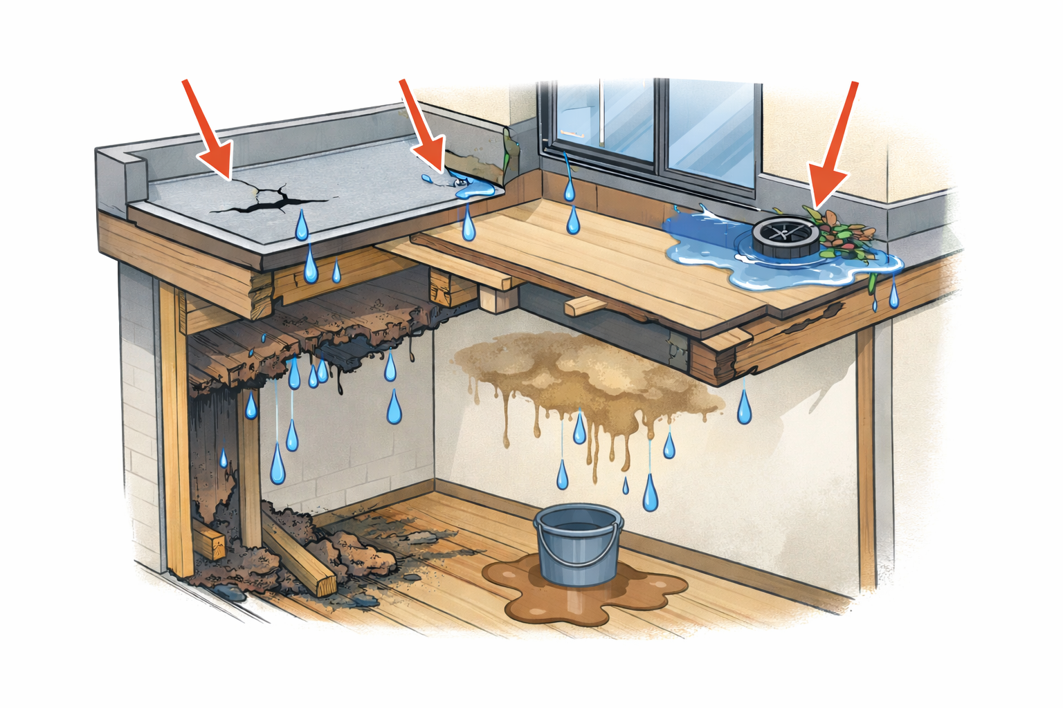 横浜市旭区｜バルコニー雨漏り。FRP防水が綺麗でも下地が腐る理由（新築施工不良の実例）🦁