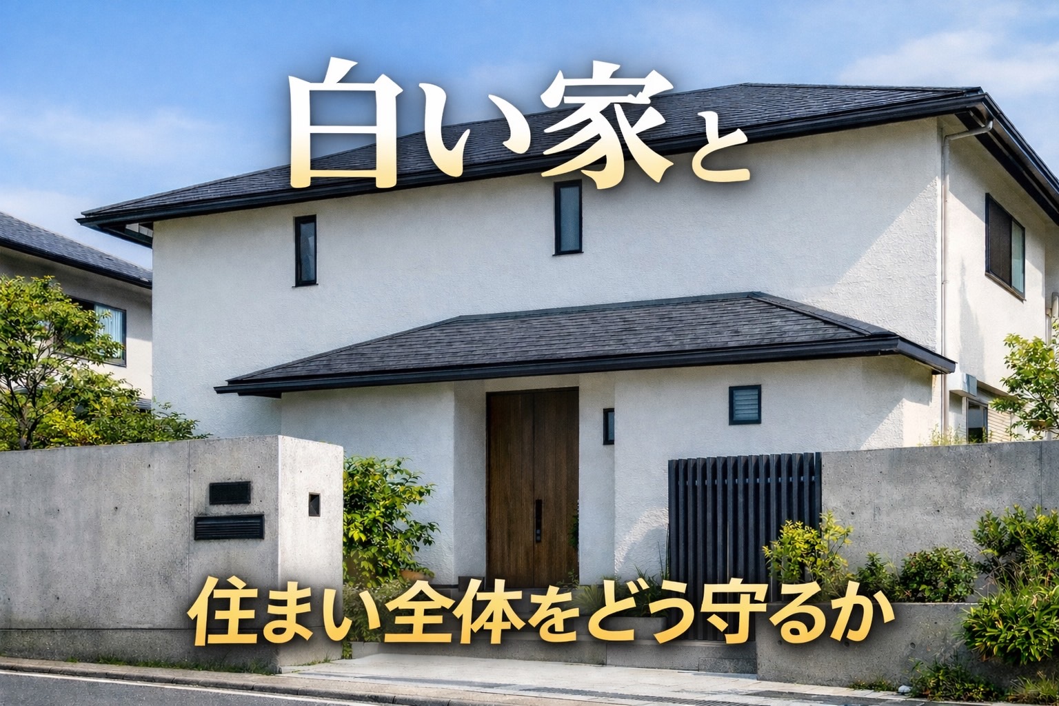 白い外壁はどう守るのか｜世田谷区で艶消し外壁・ダークグレー屋根・外構保護を行った施工事例🦄