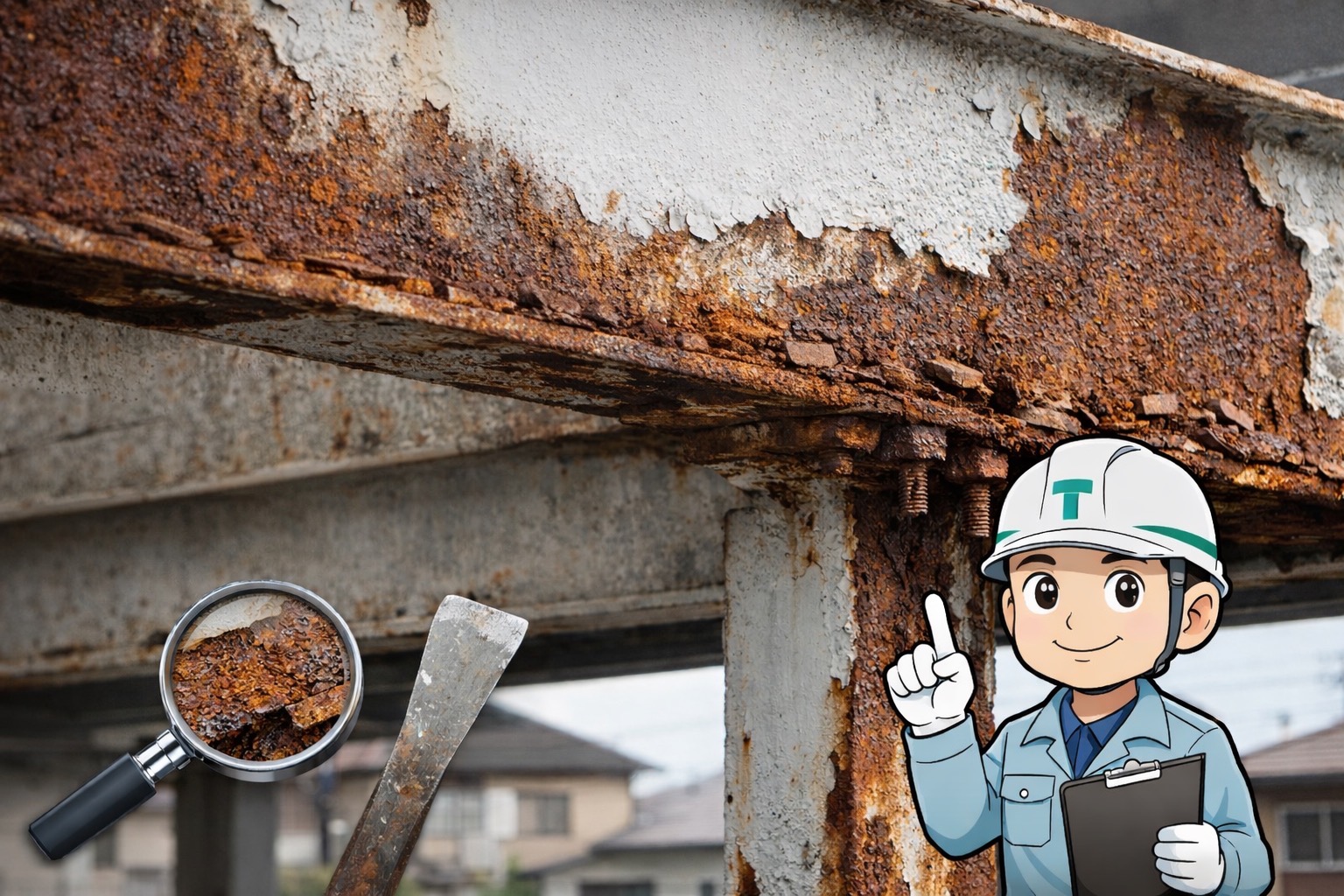 横浜市旭区の鉄部腐食調査｜塗る前に見ないと危ないサビの進行を現場で確認しました🐑