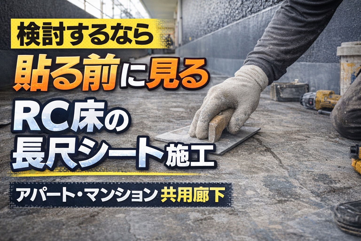 RC床に長尺シートを検討中の方へ｜アパート・マンション共用廊下で貼る前に見ないとズレるポイント🏙️