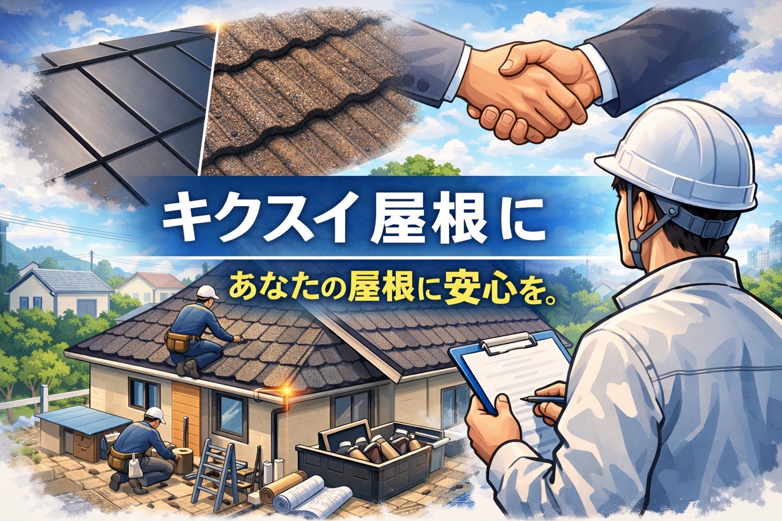 横浜市旭区｜キクスイのハーモニー加盟店が扱うハーモニールーフとは。屋根カバー工法で見ておきたいポイント🌼