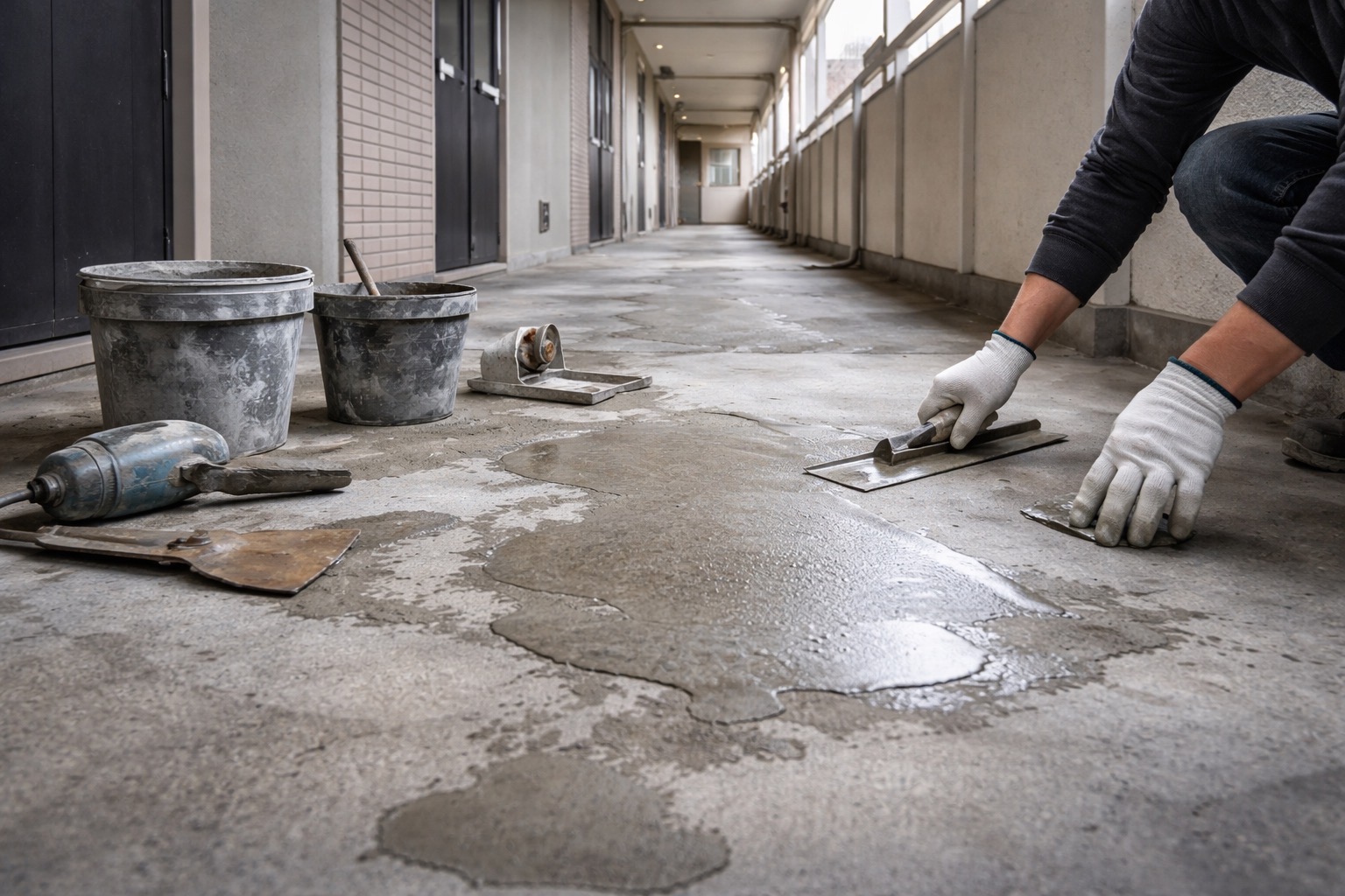 横浜市旭区｜長尺シートを貼る前に止まりたい。共用廊下で見落としやすい下地不良の見分け方👨‍🚀