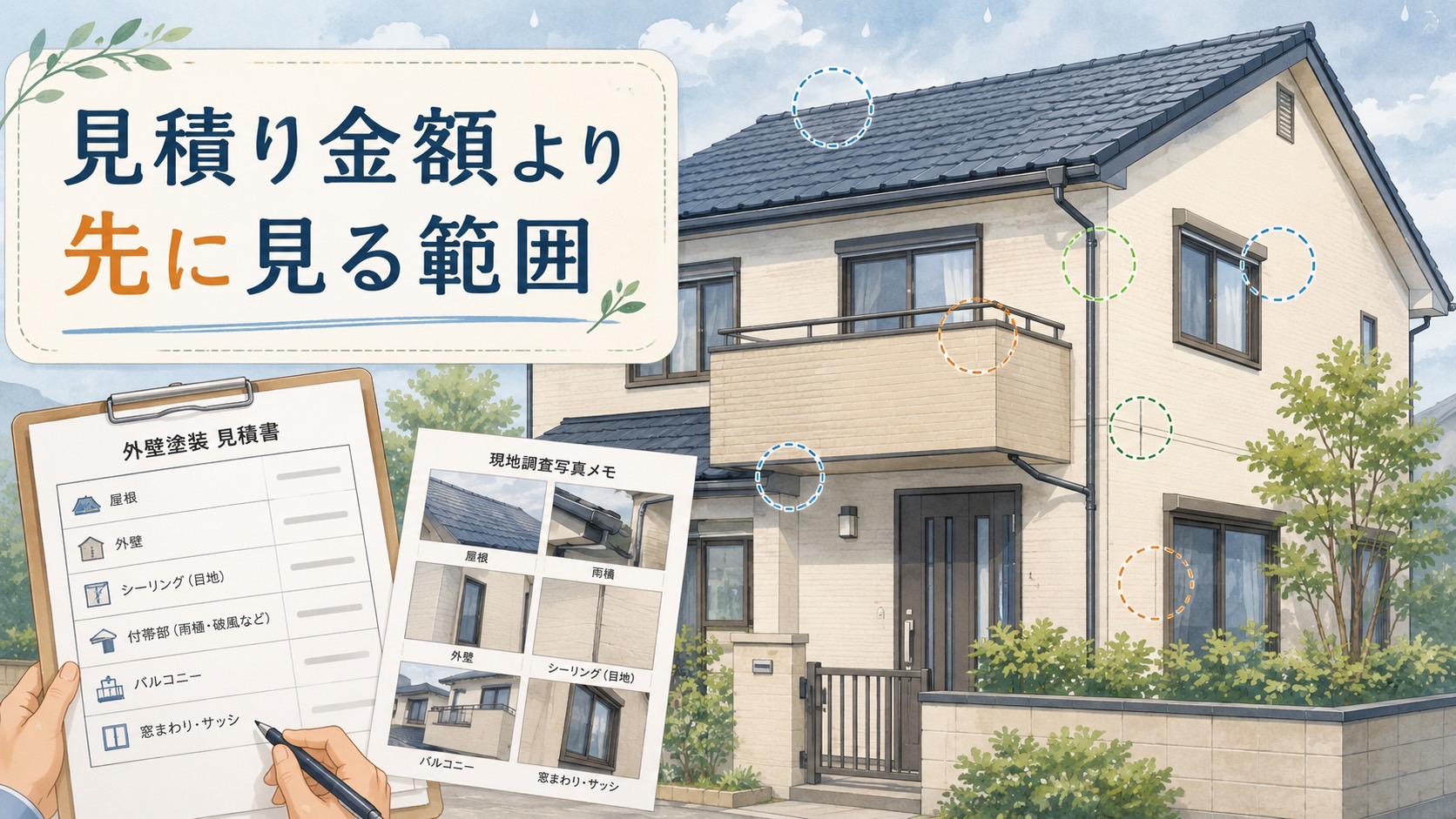横浜市旭区｜外壁塗装の相見積もりは金額より先に「何を見た見積りか」を確認します🧑‍🏫