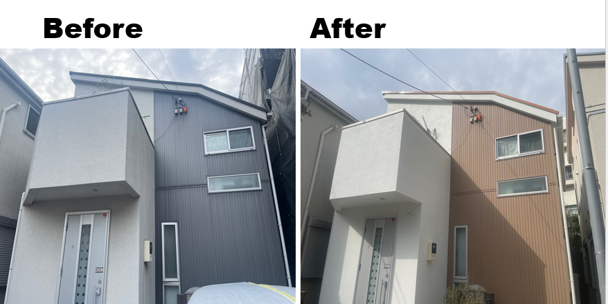 横浜市　中区　屋根外壁塗装工事　フッ素塗料